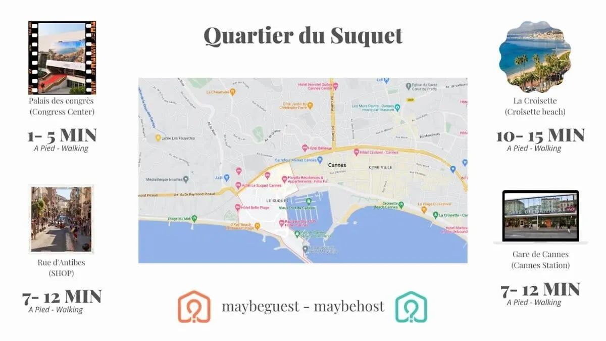 Lägenhet A092-Studio Agreable Avec Mezzanine - Le Suquet Cannes Frankrike